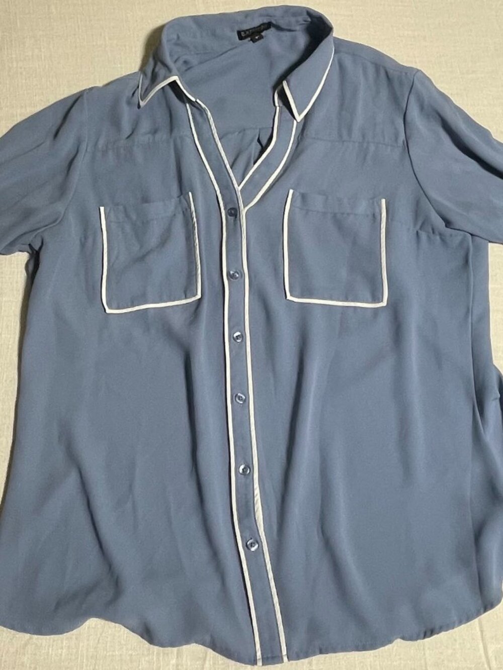 Womens Express Blue/White Portofino Shirt (Size L)
